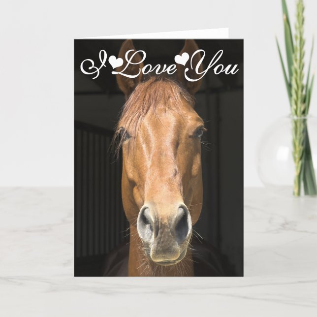 Horse Face Photograph I Love You Card (Front)