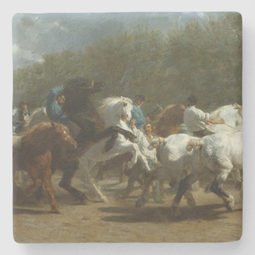 Horse Fair by Rosa Bonheur Stone Coaster