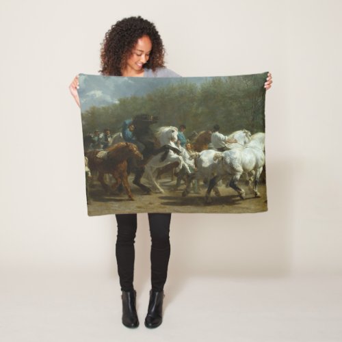 Horse Fair Equine Art Fleece Blanket