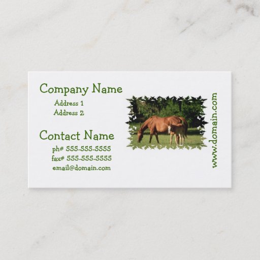 Customizable Horse Family  Business Cards