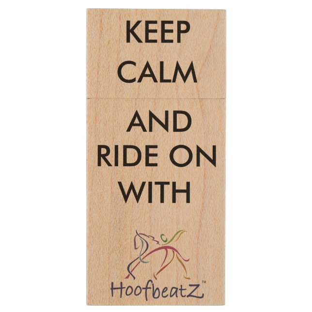 Horse Fanatic USB. Wood Flash Drive (Back (Vertical))
