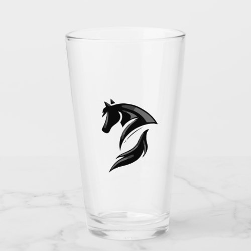 Horse Farm Animal Logo  Glass