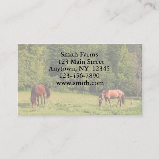 Customizable Horse Farm Business Card