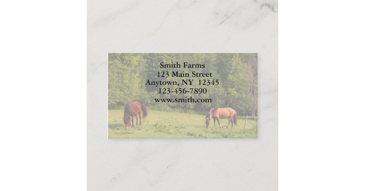 Horse Farm Business Card | Zazzle