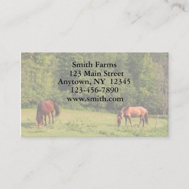 Horse Farm Business Card (Front)