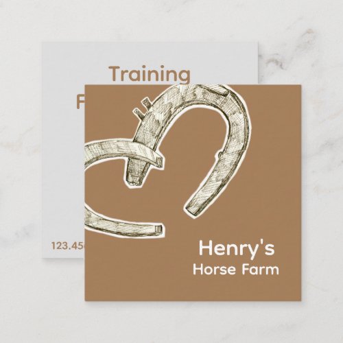 Horse Farm Horseshoes Farrier Training Square Business Card