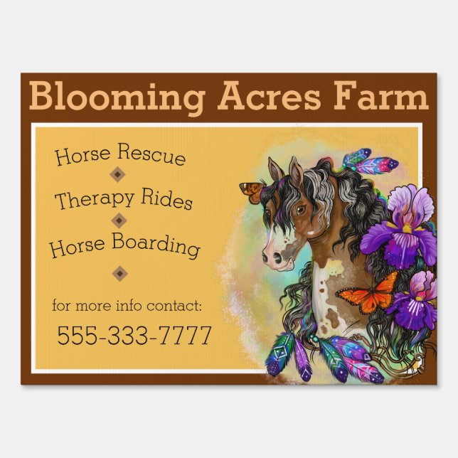 Horse Farm Lessons and Boarding Sign (Front)