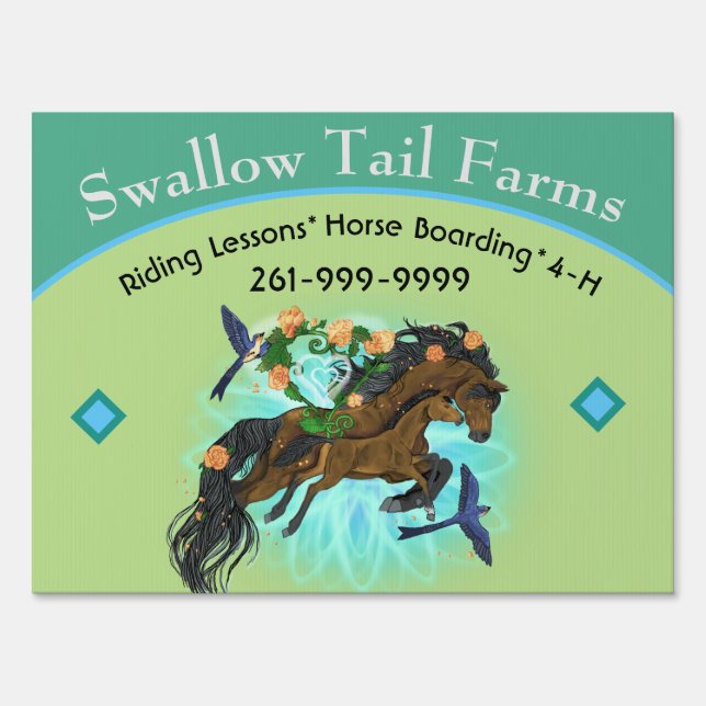 Horse Farm Riding Lessons, Boarding,and Show Sign (Front)