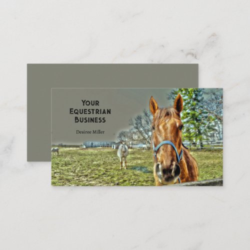 Horse Farm Rustic Country Business Card