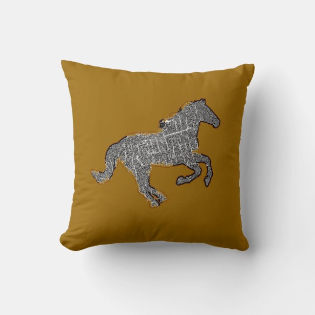 horse farm style decor throw pillow (Front)