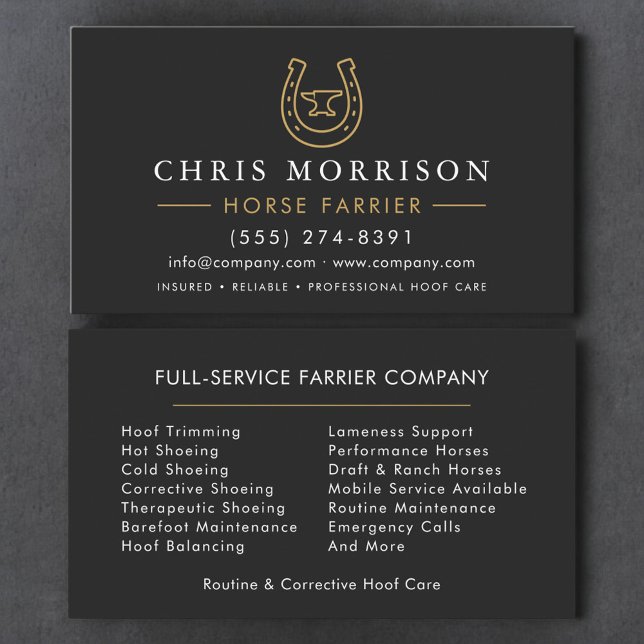 Horse Farrier Blacksmith Business Card (Creator Uploaded)