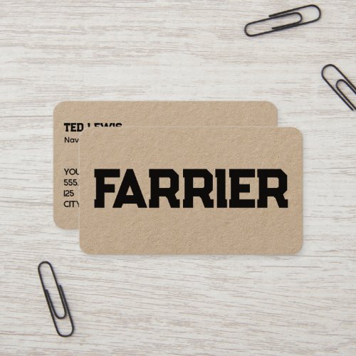 Horse Farrier Business Card