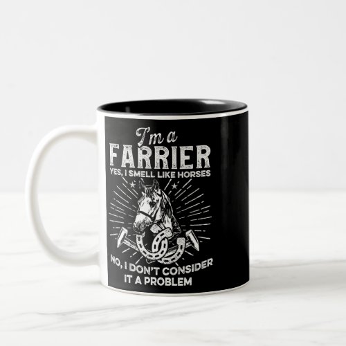 Horse Farrier Hero Horseshoe Hoof Trimming Equine  Two_Tone Coffee Mug