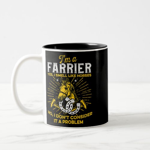 Horse Farrier Hero Horseshoe Hoof Trimming Equine  Two_Tone Coffee Mug