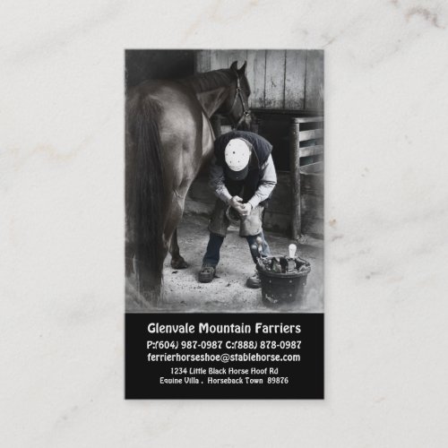 Horse Farrier Services _ Hoof Trim and Shoe Business Card