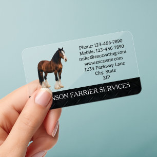 Horse Farrier Vet Equine Clear Business Cards