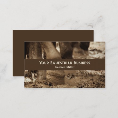 Horse Feet Western Vintage Sepia Brown Rustic Business Card