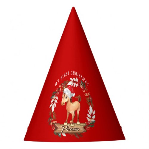 Horse first Christmas horse lover Party Hat