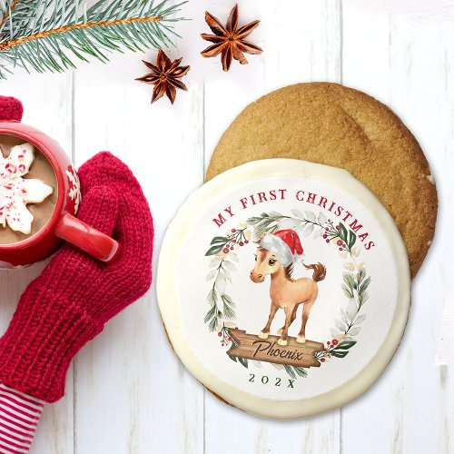 Horse first Christmas horse lover Sugar Cookie