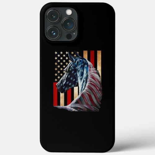 Horse Flag America Horses Flags Usa 4th Of July  iPhone 13 Pro Max Case