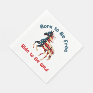 Horse Flag America Napkins