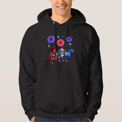 Horse Flag Usa Happy Fourth Of July Hoodie