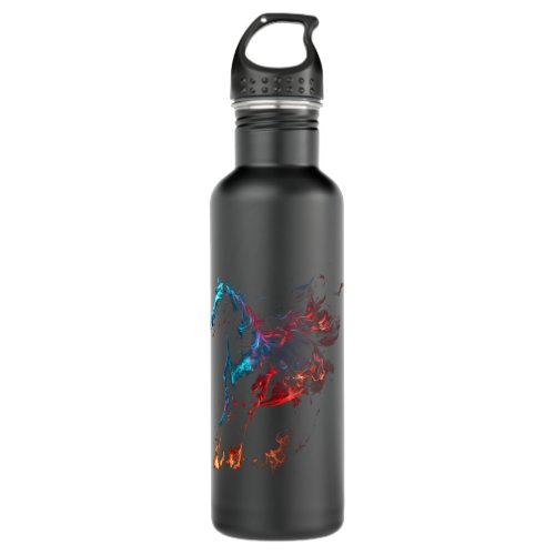 Horse Flames Art Horse Lover Retro Rider Horses Stainless Steel Water Bottle