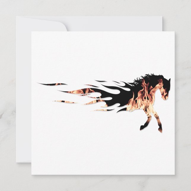 Horse Flames, Horse Logo, Horse Holiday Card (Front)