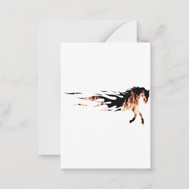 Horse Flames, Horse Logo, Horse Note Card (Front)