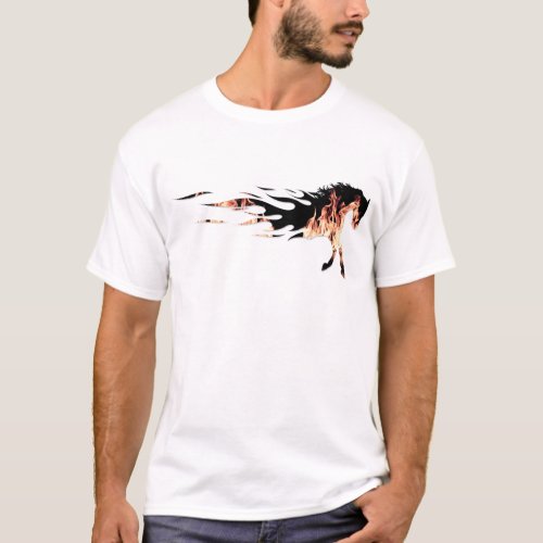 Horse Flames Horse Logo Horse T_Shirt