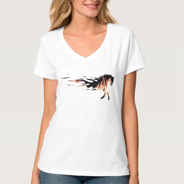 Horse Flames, Horse Logo, Horse T-Shirt (Front)