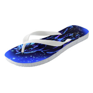 ]Horse Flip Flops Running In Blue Starry Night