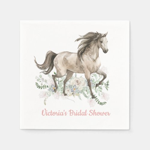 Horse floral birthday party napkins