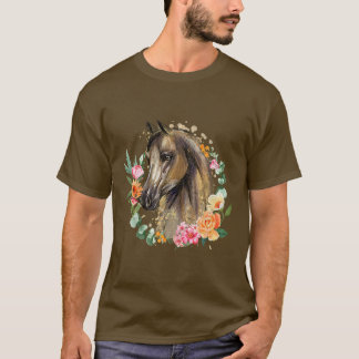 Horse Floral Horse Spring Nature Horses Lovers Rid T-Shirt