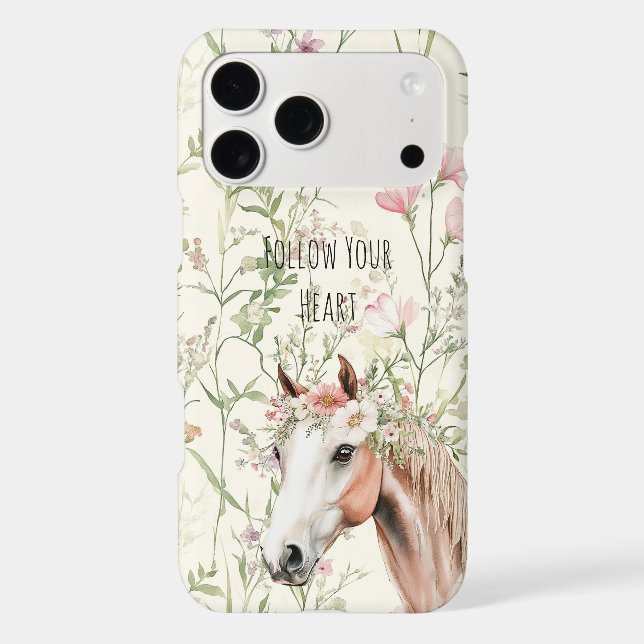 Horse Floral Wreath iPhone Case (Back)