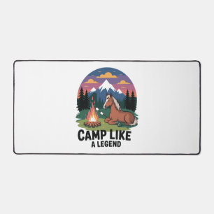 Horse Flowers Round Desk Mat