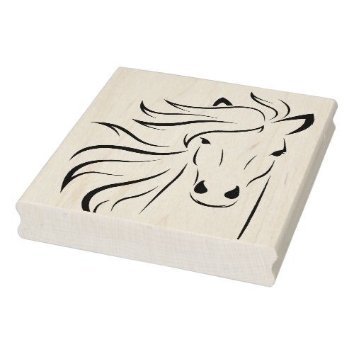 Horse Flowing Mane Etched Rubber Stamp