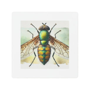 Horse Fly 031024IREF220 - Watercolor Metal Print