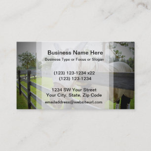 horse fly mask over fence pasture image business card