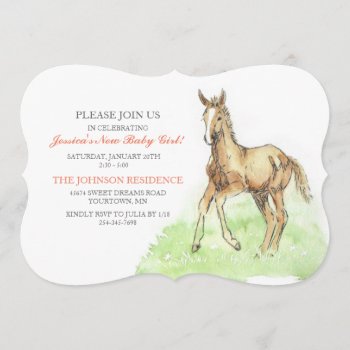 Horse Foal Baby Shower Invitation by PaintingPony at Zazzle