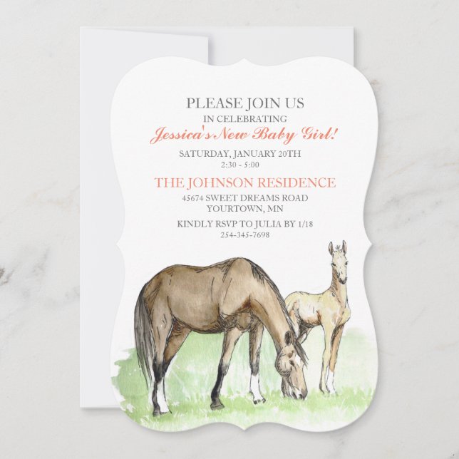 Horse Foal Baby Shower Invitation (Front)
