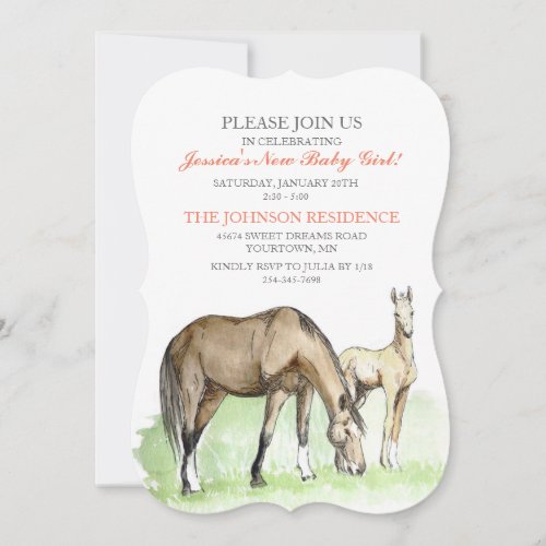 Horse Foal Baby Shower Invitation