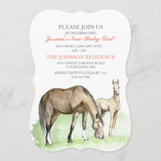 Horse Foal Baby Shower Invitation