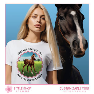 Horse Foal Green Pasture Customizable T-Shirt