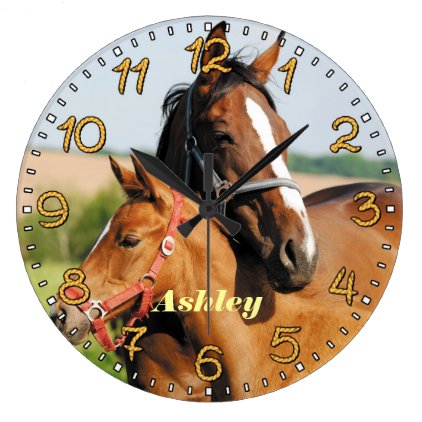 Horse &amp; Foal Personalizable Wall Clock