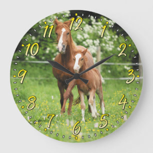 Horse & Foal Wall Clock