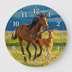 Horse & Foal Wall Clock