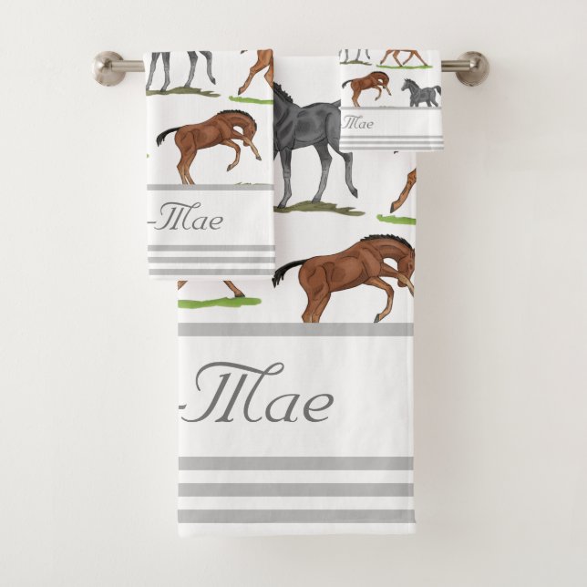 Horse Foals Bath Towel Set (Insitu)
