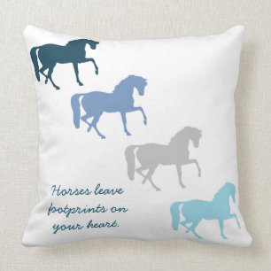 Horse Footprints Throw Pillow
