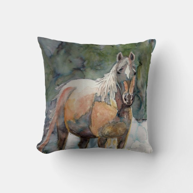 Horse Freedom Throw Pillow (Front)